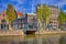 Travel Destinations. Romantic Amsterdam River Canal For Transportation and Boat Cruises For Guests and Visitors Along Arched