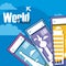 Travel and discover world card over sky background