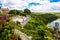 Travel in Dominican Republic. View from the town of Altos de Chavon on the river chavon