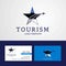 Travel Estonia flag Creative Star Logo and Business card design