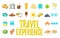 Travel Experience concept icons set, cartoon style