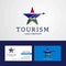 Travel Gambia flag Creative Star Logo and Business card design