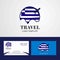Travel Greece Flag Logo and Visiting Card Design