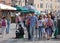 Travel guide and tourists in Venice/Venezia