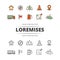 Travel, highway traffic, location outline and colorful icons