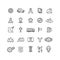 Travel, highway traffic, location vector linear icons set