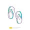 travel holiday tour and vacancy concept vector illustration. flip flop sandal doodle gradient fill line icon sign symbol