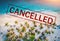 Travel and holidays cancelled due to epidemic of coronavirus