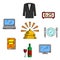 Travel and hotel luxury service icons