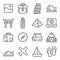 Travel Icon Set. Contains such Icons as Landmark, Torii, Opera House, Taj Mahal ,Big Ben and more. Expanded Stroke