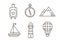Travel icon set. Line collection of sign with tourism symbols. Outline vector illustation