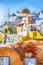 Travel Ideas and Concepts. Amazing Picturesque Santorini Island