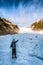 Travel image of young traveler hiking fox glacier in New Zealand