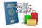 Travel with immune passport concept, 3D rendering