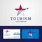 Travel Indonesia flag Creative Star Logo and Business card design