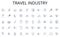 Travel industry line icons collection. Attitudes, Conformity, Socialization, Prejudice, Stereotypes, Groupthink