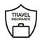 Travel insurance linear icon. Covering traveling costs. Reimbursement for flight cancellation