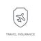 Travel insurance linear icon. Modern outline Travel insurance lo