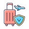 Travel insurance RGB color icon