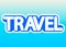 Travel, isolated sticker, word design template, vector illustration