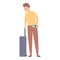 Travel jet lag icon cartoon vector. Flight time