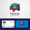 Travel Karachay Chekessia Flag Logo and Visiting Card Design
