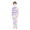 Travel kimono icon cartoon vector. Asian person