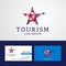 Travel Korea North flag Creative Star Logo and Business card design