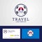 Travel Korea South Creative Circle flag Logo and Business card d