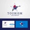 Travel Korea South flag Creative Star Logo and Business card design