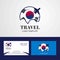 Travel Korea South Flag Logo and Visiting Card Design