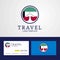 Travel Kuwait Creative Circle flag Logo and Business card design