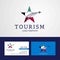 Travel Kuwait flag Creative Star Logo and Business card design