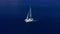 Travel on a large catamaran on the blue Indian Ocean near the Hawaiian Islands. A luxury yacht plows the expanses of the