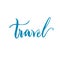 Travel lettering isolated