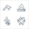 travel line icons. linear set. quality vector line set such as flight, ticket, firewood