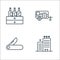 travel line icons. linear set. quality vector line set such as hotel, swiss army knife, vehicle