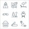 travel line icons. linear set. quality vector line set such as official, swiss army knife, basket, hot pot, tent, sun glasses,