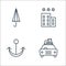 travel line icons. linear set. quality vector line set such as taxi, anchor, hotel