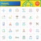 Travel line icons set, outline vector symbol collection, linear pictogram