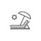 Travel, lounger, umbrella outline icon. Element of travel illustration. Signs and symbols icon can be used for web, logo, mobile