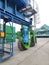 The travel mechanism of A Rubber Tyred Gantry Crane on the yard of Sorong Harbour