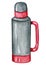 Travel metal thermos. Watercolor camping illustration