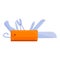 Travel multitool icon, cartoon style