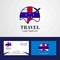 Travel Netherlands Antilles Flag Logo and Visiting Card Design