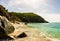 Travel photo of St. Barthâ€™s Island, Caribbean. The famous Shell Beach, in St. Barthâ€™s St. Bartâ€™s Caribbean