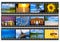 Travel photos or pictures film strip isolated