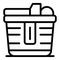 Travel picnic basket icon, outline style