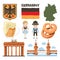 Travel pictures. Set of traditional and cultural objects of germany