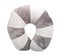 Travel pillow, gray colored, soft and puffy. Isolated